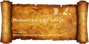 Medveczki Lázár névjegykártya